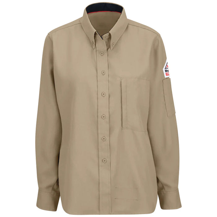 Bulwark® Women's Flame Resistant Lightweight Woven Shirt - Khaki - QS53