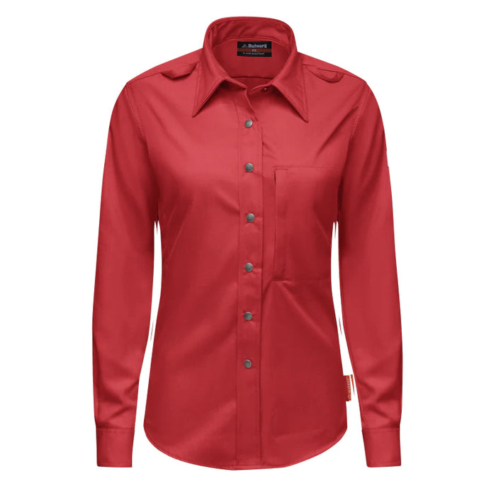 Bulwark® Women's Flame Resistant Snap Front Work Shirt - Red - QS27