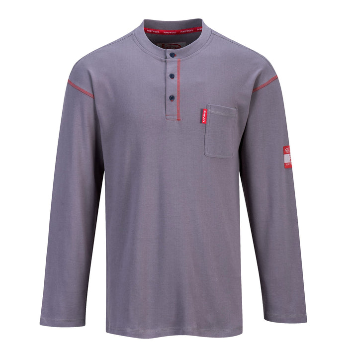 PORTWEST® FR02 Bizflame Henley FR Long Sleeve Shirt - Safety Vests and More
