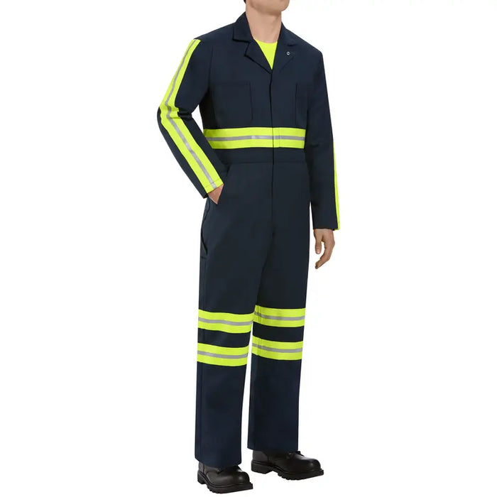 Red Kap® Enhanced Visibility Twill Action Back Coverall - Navy -  CT10-EHV