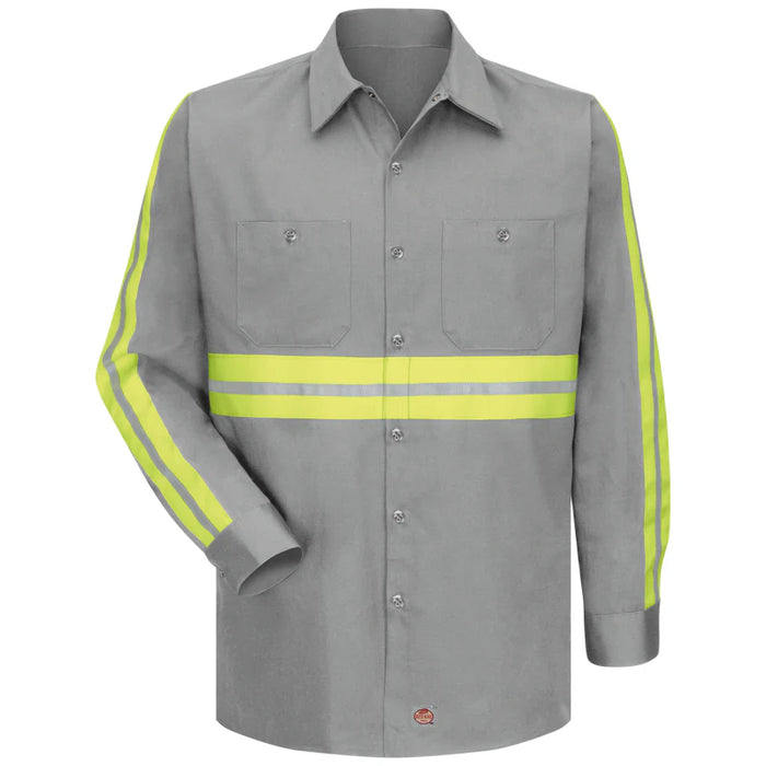 Red Kap® Long Sleeve Enhanced Visibility Cotton Work Shirt - SC30-EHV