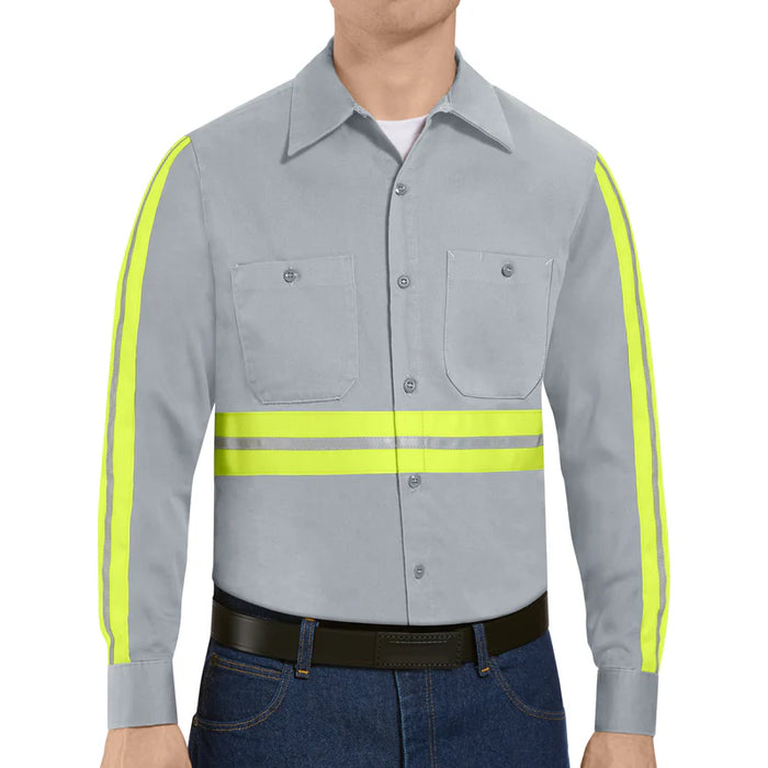 Red Kap® Long Sleeve Enhanced Visibility Cotton Work Shirt - SC30-EHV