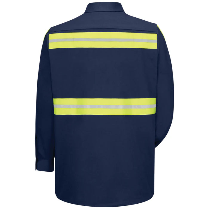 Red Kap® Long Sleeve Enhanced Visibility Cotton Work Shirt - SC30-EHV