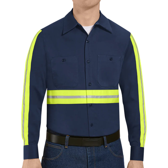 Red Kap® Long Sleeve Enhanced Visibility Cotton Work Shirt - SC30-EHV