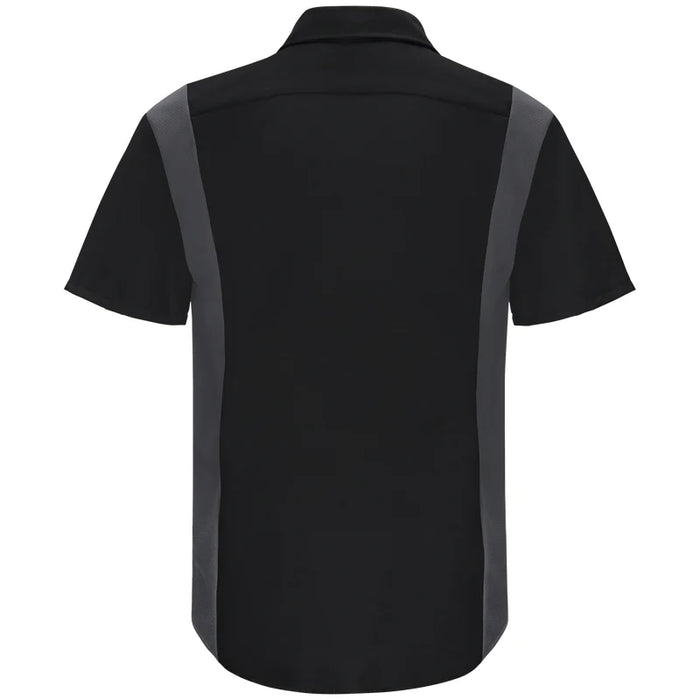 Red Kap® Men's Short Sleeve Performance Plus Shirt - Oilblok Technology - Black / Charcoal Mesh - SY42