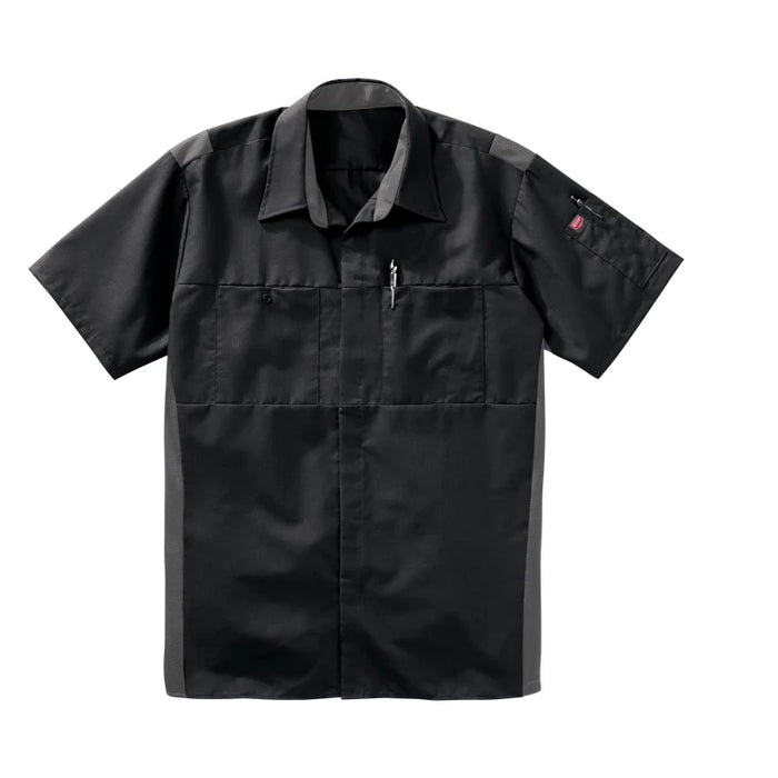 Red Kap® Men's Short Sleeve Performance Plus Shirt - Oilblok Technology - Black / Charcoal Mesh - SY42