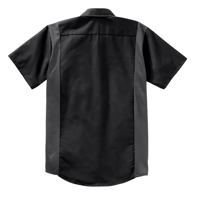 Red Kap® Men's Short Sleeve Performance Plus Shirt - Oilblok Technology - Black / Charcoal Mesh - SY42