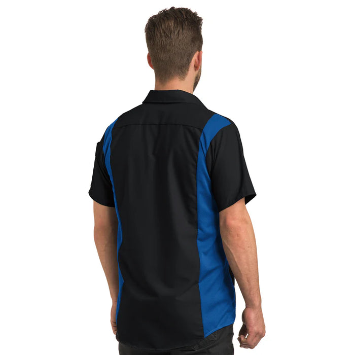 Red Kap® Men's Short Sleeve Performance Plus Shirt - Oilblok Technology - Black / Royal Blue Mesh - SY42