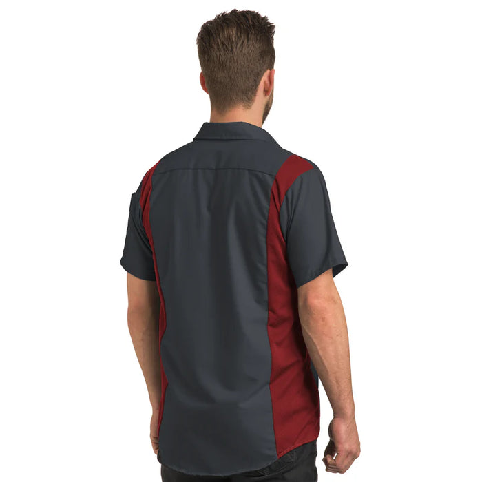 Red Kap® Men's Short Sleeve Performance Plus Shirt - Oilblok Technology - Charcoal / Fireball Mesh - SY42