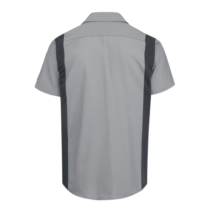 Red Kap® Men's Short Sleeve Performance Plus Shirt - Oilblok Technology - Light Gray/Charcoal Mesh - SY42