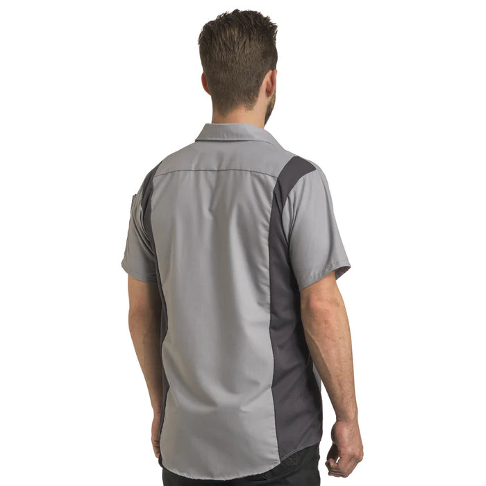 Red Kap® Men's Short Sleeve Performance Plus Shirt - Oilblok Technology - Light Gray/Charcoal Mesh - SY42