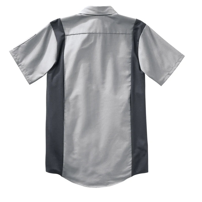 Red Kap® Men's Short Sleeve Performance Plus Shirt - Oilblok Technology - Light Gray/Charcoal Mesh - SY42