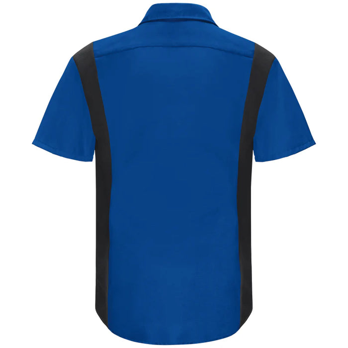Red Kap® Men's Short Sleeve Performance Plus Shirt - Oilblok Technology - Royal Blue/Black Mesh - SY42