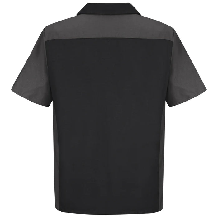 Red Kap® Men's Short Sleeve Two-Tone Crew Shirt - Black/Charcoal - SY20