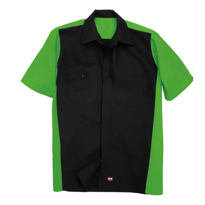 Red Kap® Men's Short Sleeve Two-Tone Crew Shirt - Black/Lime - SY20