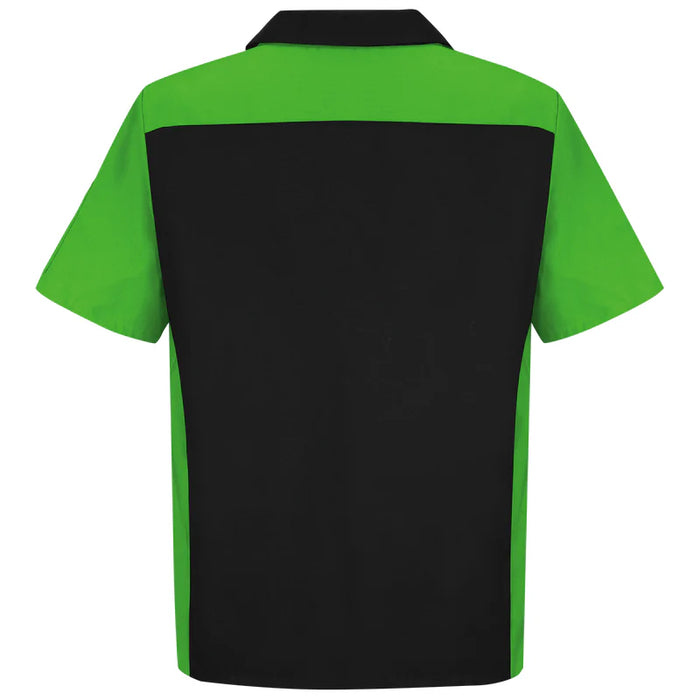 Red Kap® Men's Short Sleeve Two-Tone Crew Shirt - Black/Lime - SY20