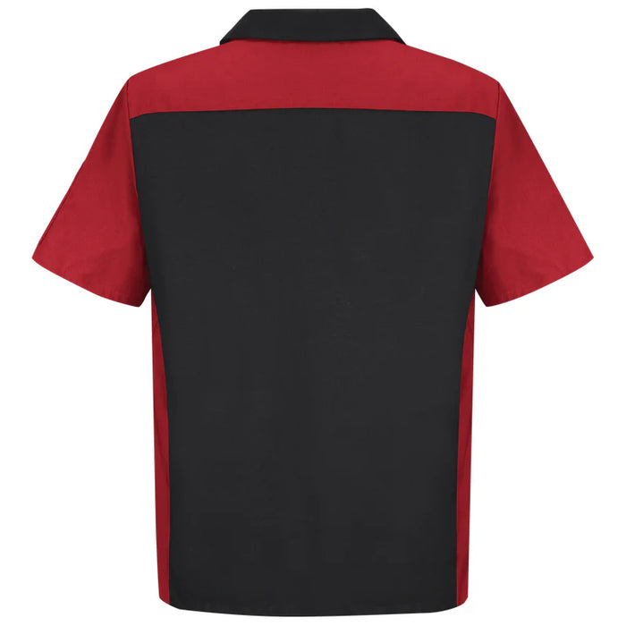 Red Kap® Men's Short Sleeve Two-Tone Crew Shirt - Black/Red - SY20