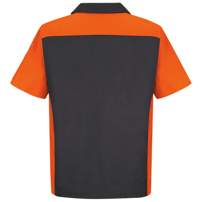 Red Kap® Men's Short Sleeve Two-Tone Crew Shirt - Charcoal/Orange - SY20
