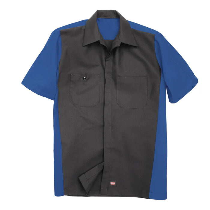 Red Kap® Men's Short Sleeve Two-Tone Crew Shirt - Charcoal/Royal Blue - SY20