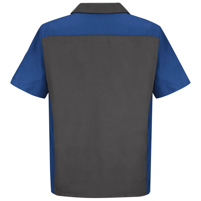 Red Kap® Men's Short Sleeve Two-Tone Crew Shirt - Charcoal/Royal Blue - SY20