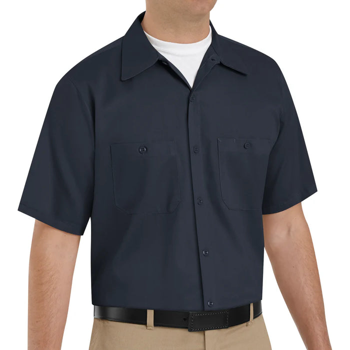 Red Kap® Men's Short Sleeve Wrinkle-Resistant Cotton Work Shirt - Dark Navy - SC40