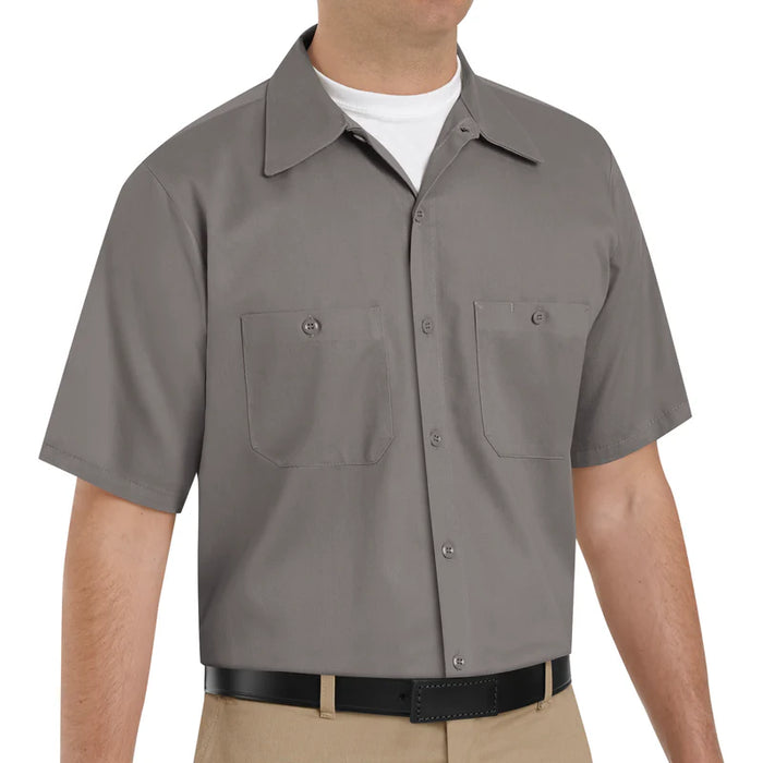 Red Kap® Men's Short Sleeve Wrinkle-Resistant Cotton Work Shirt - Graphite Gray - SC40