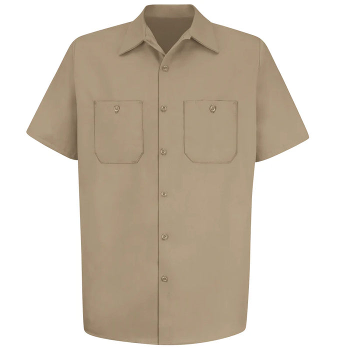 Red Kap® Men's Short Sleeve Wrinkle-Resistant Cotton Work Shirt - Khaki - SC40