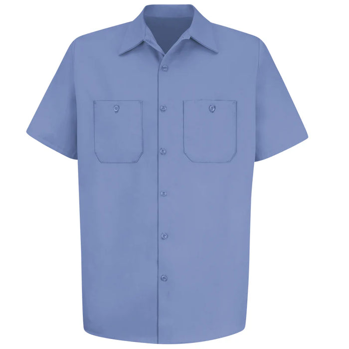 Red Kap® Men's Short Sleeve Wrinkle-Resistant Cotton Work Shirt - Light Blue - SC40