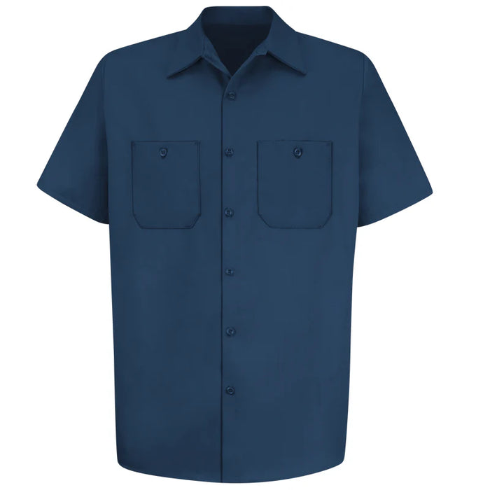Red Kap® Men's Short Sleeve Wrinkle-Resistant Cotton Work Shirt - Navy - SC40