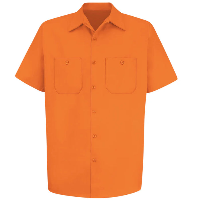 Red Kap® Men's Short Sleeve Wrinkle-Resistant Cotton Work Shirt - Orange - SC40