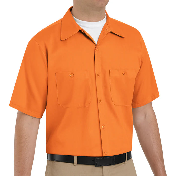 Red Kap® Men's Short Sleeve Wrinkle-Resistant Cotton Work Shirt - Orange - SC40