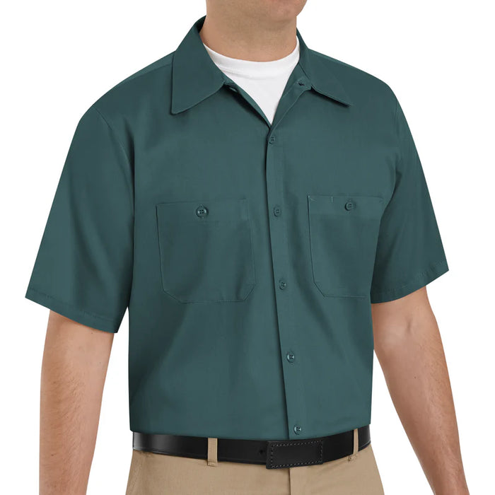 Red Kap® Men's Short Sleeve Wrinkle-Resistant Cotton Work Shirt - Spruce Green - SC40