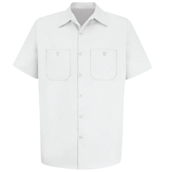 Red Kap® Men's Short Sleeve Wrinkle-Resistant Cotton Work Shirt - White - SC40
