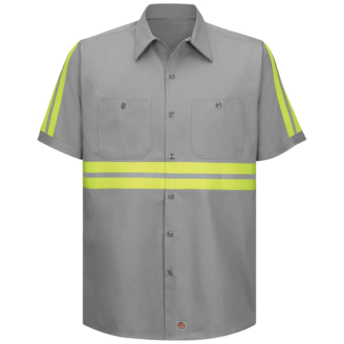 Red Kap® Short Sleeve Enhanced Visibility Cotton Work Shirt - SC40-EHV