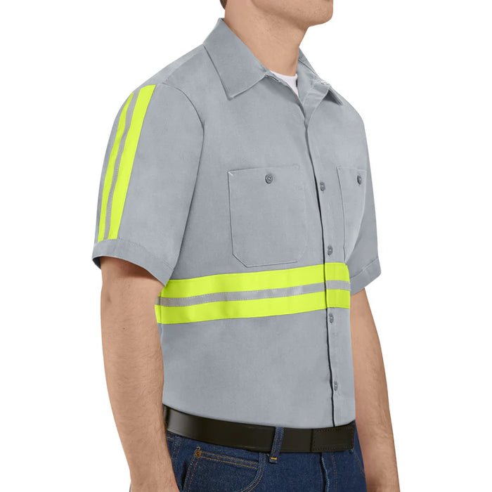Red Kap® Short Sleeve Enhanced Visibility Cotton Work Shirt  - SC40-EHV