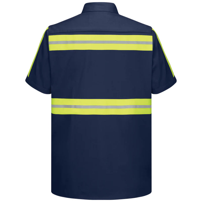 Red Kap® Short Sleeve Enhanced Visibility Cotton Work Shirt  - SC40-EHV