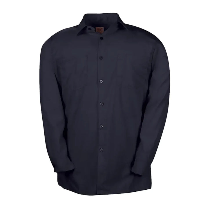 Big Bill Poplin Long-Sleeve Industrial Work Shirt - Banded Collar - 140