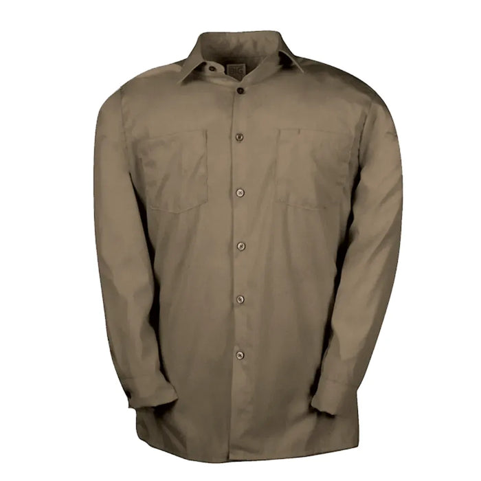 Big Bill Poplin Long-Sleeve Industrial Work Shirt - Banded Collar - 140