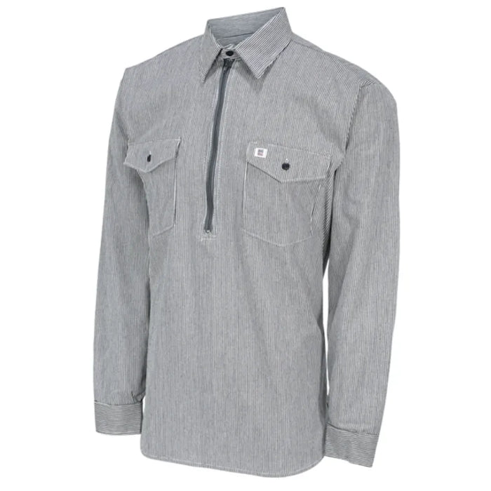 Big Bill Long-Sleeve Hickory Shirt with Half-Zip - 183