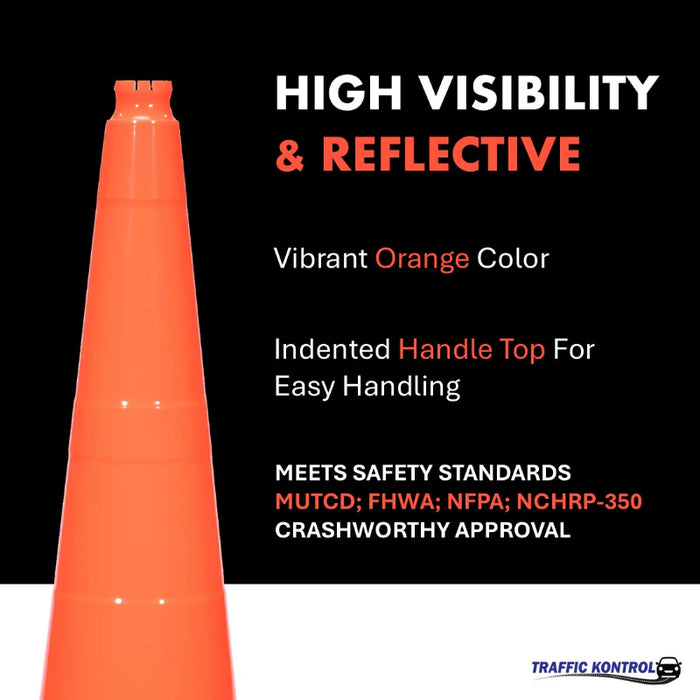 28" Traffic Cone - 7 Lbs - Safety Orange - No Reflective Collar