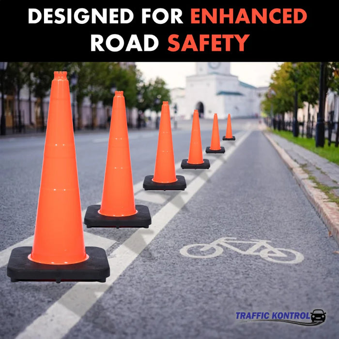 28" Traffic Safety Cone - 7 Lbs - Orange - No Reflective Collar - Bulk Pallet