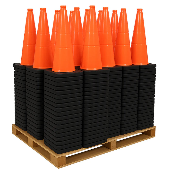 28" Traffic Safety Cone - 7 Lbs - Orange - No Reflective Collar - Bulk Pallet