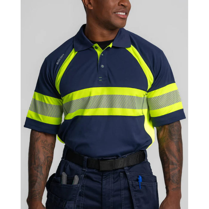 Blaklader® Workwear 100% Polyester Hi-Vis Collared Polo T-Shirt - 3468