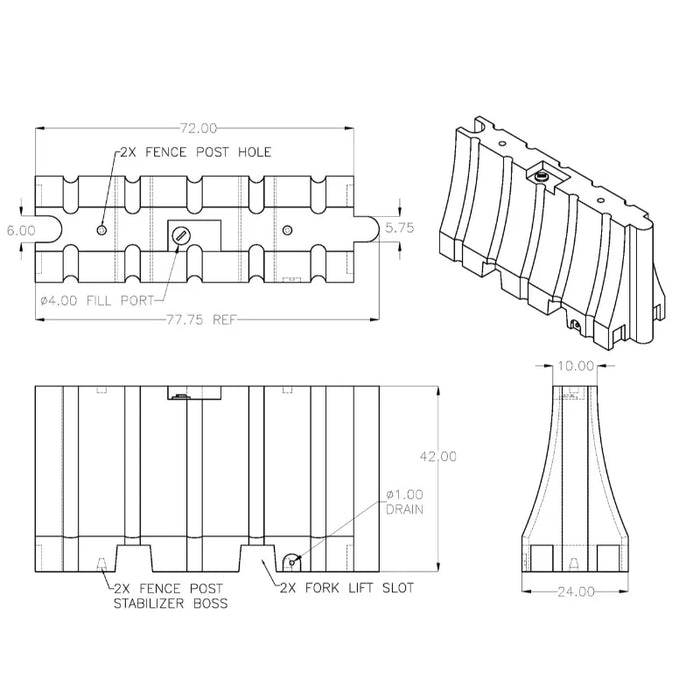 heavy-duty-plastic-jersey-traffic-crash-barriers-72-inch-long-100-lbs-weight