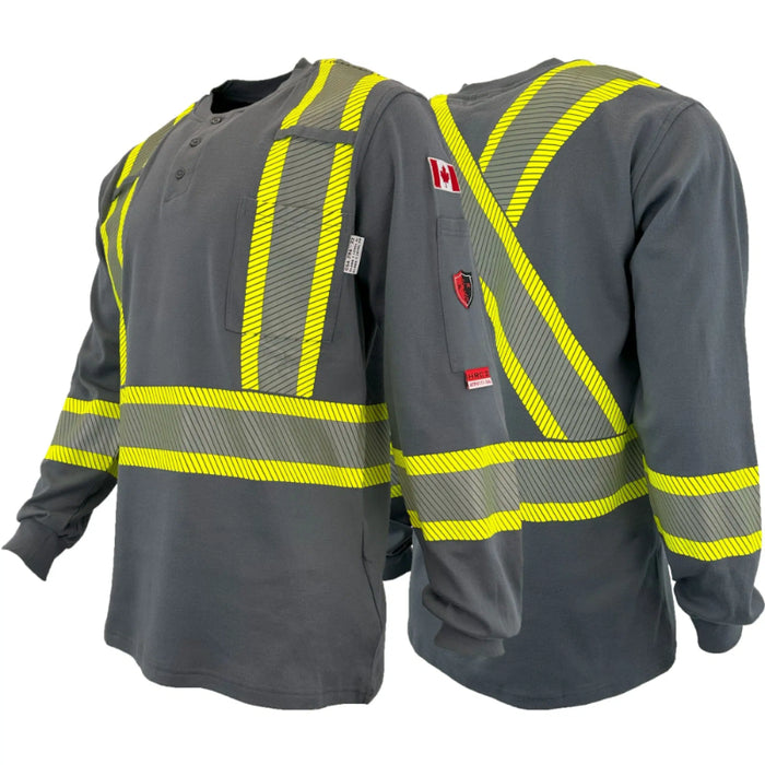 Atlas Guardian® FR / ARC Flash Henley Shirts w/4" Segmented Stripes - 4034