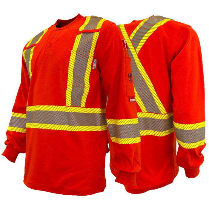 Atlas Guardian® FR / ARC Flash Henley Shirts w/4" Segmented Stripes - 4034