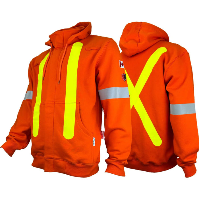 Atlas Guardian® FR / ARC Flash OHSA Compliant Hi Vis Zip-up Hoodie - 502OR