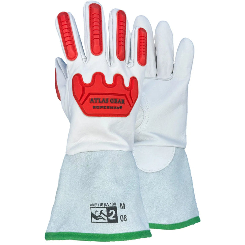Atlas RoperMax® Leather Guantlet Impact Safety Gloves - 804 — Safety ...