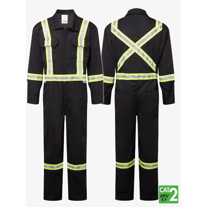 IFR Workwear® Avenger 7 Stripped Coverall - Style 3108 - X Back and Flame Resistant - Black