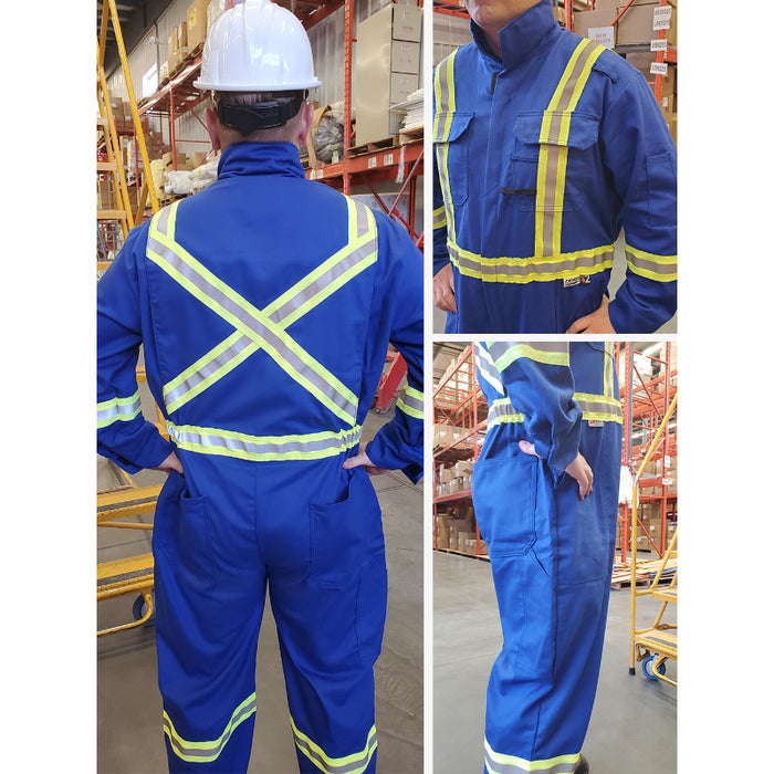 IFR Workwear® Avenger 7 Stripped Coverall - Style 3108 - X Back and Flame Resistant - Blue